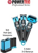 Resim Powertec TR-5500 3in1 Profesyonel Bakım Kiti Saç Sakal Ense Vücut Günlük Tıraş Makinesi Seti 