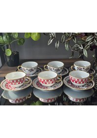 Resim Konyax 12 Parçalık Çay Fincanı Apollo Çok Renkli 