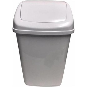 Resim Polytime Sallanır Kapak Ofis Banyo Mutfak Bahçe Çöp Kutusu Kovası - 10 Litre / Beyaz - 37x24x19 Cm. 