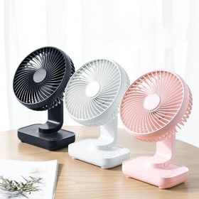 Resim Masaüstü Mini Fan 4 Kademeli 4000MAH Şarjlı Ultra Güçlü Taşınabilir Vantilatör D606 Pembe 