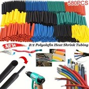 Resim 580 parça Isıl Sıkıştırma Kablo Sleeves Kiti, Polyolefin Yalıtım Boruları, Profesyonel Tel Koruma, 2:1 Sıkıştırma Oranı, Evrensel Uygulama, Elektrik Tamiri için Bataryaya Gerek Yok 