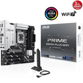 Resim ASUS PRIME Z890M-PLUS WIFI DDR5 3XM2 USB3.2 RGB LAN mATX 