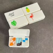 Resim 1 Adet Taşınabilir 3 Bölmeli Mini Saklama Kutusu, Ananas & Flamingo Desenli - Dayanıklı Plastik Nem Geçirmez Seyahat, Ev, Ofis, Takı, Makyaj, Haplar için Dekoratif Düzenleyici, Ayakta Durabilen Bölümler, Kolay Temizlenebilir Malzeme 
