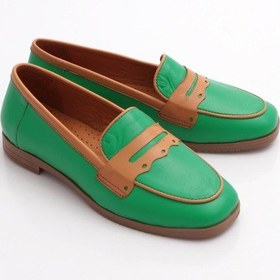 Resim Dgn 010-1 Kadin Loafer Ayakkabi Çimen Yeşili 