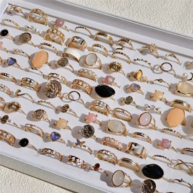 Resim 23 parça Kadın Takı Seti Vintage Bohem Çiçek, Kalp, Geometrik Tasarım Partiler ve Hediyeler için İdeal, Kutusuz, Günlük Giyim Takı Seti 