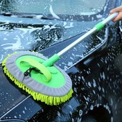 Resim 2'si 1 Arada Uzatılabilir Araba Yıkama Mopu - Süper Emici, Çiziksiz Chenille Mikrofiber, 118.11cm Teleskopik Sap ve 180° Dönebilen Başlık ile Kolay Detaylandırma ve Toz Alma, İç ve Dış Mekan Kullanımı İçin Tüysüz Yumuşak Mop 