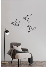 Resim 3 Çizgi Kuş - Metal Tablo Set 