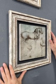 Resim Oscar Stone Decor Çerçeveli Tablo Taş Duvar Dekoru 30 X 30 Cm Leonardo Da Vinci Tablosu Cdd3030-1331 