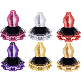 Resim Mor Kızlar Çocuklar Köpüklü Payetler Bale Tutu Elbise Modern Caz Dans Kıyafeti Sahne Performansı Kostüm Giyim Mor 