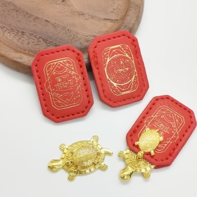 Resim 3 adet Altın Kaplumbağa Feng Shui Heykeli, Sahte Deri Kollu - El Yapımı Metal Zenginlik Şansları, Koruyucu Sahte Deri Kılıfı Dahil, Feng Shui Tutkunları ve Lüks Hediyeler için İdeal, Kaplumbağa Dekoru 