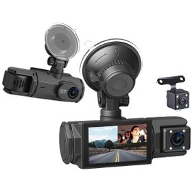 Resim Full Hd 1080p 3 Kameralı Araç İçi Trafik Kayıt Cihazı - Araç İçi Kamera 