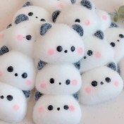Resim Üç Sevimli Panda, Baştan Başa Bağlı, Uykulu, Yumuşak Peluş, Sıkma Oyuncak, Beyaz Renk, Cadılar Bayramı, Paskalya, Yılbaşı Hediyesi 