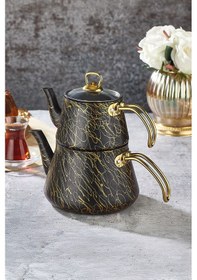 Resim Polochef Elegance Granit Lüks Çaydanlık Orta Boy Siyah 