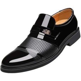 Resim Luckydog Erkek Siyah Yaz Sandalet Elbise İş Ayakkabısı Delik Slip-on Siyah 