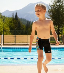 Resim Speedo Digi Allover Panel Jam-mer Erkek Çocuk Yüzücü Mayosu Siyah-Mavi 