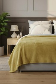 Resim Pufina 200x220 Çift Kişilik Tavşan Tüyü Battaniye Safran 