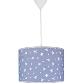 Resim Şenay Aydınlatma Çocuk Odası Silindir Kumaş Avize Sarkıt-Mavi Yıldız 
