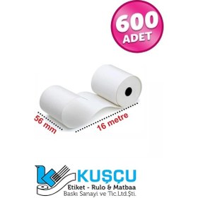 Resim 56x16 Yazar Kasa Pos Rulosu 1. Kalite Kağıt 600 Adet 