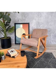 Resim Nini Sallanan Ahşap Berjer Açık Kahve Açık Kahverengi 