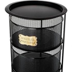 Resim Katlı Açılır Kapanır Paslanmaz Metal Sebzelik Yükseklik 94 cm -(Siyah) 