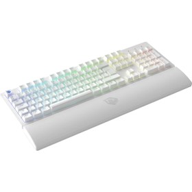 Resim Pusat Rapid Ultra Tam Boyutlu Monster Tactile Red Switch 80 M Tıklama Kablolu Mekanik Rgb Oyuncu Klavyesi (Beyaz) 