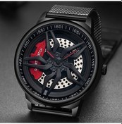 Resim Besthome1 Sanda 1062 Kadran Kuvars Saat, Erkekler Siyah Çok Renkli Kayış, 360 İçi Boş İplik Örgü Çok Renkli 