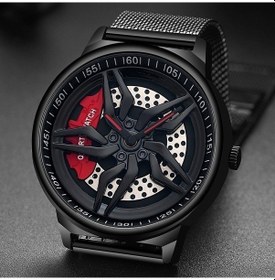 Resim Besthome1 Sanda 1062 Kadran Kuvars Saat, Erkekler Siyah Çok Renkli Kayış, 360 İçi Boş İplik Örgü Çok Renkli 