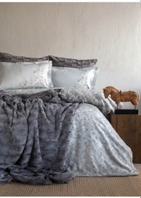 Resim Çift Kişilik Briella Gri Yatak Örtülü Nevresim Set Gri 