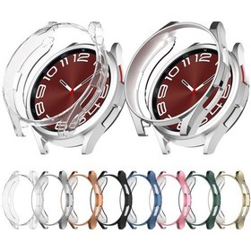 Resim Samsung Galaxy Watch6 Classic İçin 47mm Elektroliz Tpu Yarım Paket İçi Boş Saat Koruyucu Kılıf Şeffaf 
