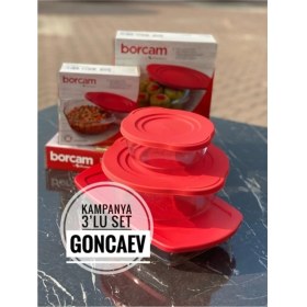 Resim Özbience Şeffaf 3'lü Borcam Kapaklı Set, Dayanıklı ve Kullanışlı Tasarım 