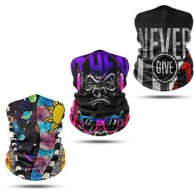 Resim dairaksesuar 3'lü Set Bandana Erkek Bandana Kadın Bandana Motosiklet Bandana Boyunluk Balaklava Outdoor 