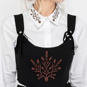 Resim Kadınlar için Gotik Korse Üst - Koyu Gotik Parti Kıyafeti, Ön Bağlama ile Kolsuz Gömlek, Cosplay, Cadılar Bayramı, Günlük Kullanım için Edgy Sokak Modası, Kadınlar için Tüm Mevsim Katlama Parçası, Goth Aksesuarları, Cosplay Kıyafeti, Vintage Estetik, İnci Nakış, Nakışlı Yelek, Alternatif Moda, Cadılar Bayramı Kostümü, Retro Moda, Dayanıklı Malzeme, Alternatif Stil 