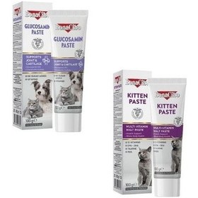 Resim Gençlik Ve Dinçlik Paketi Bonacibo 2'li Karma Bakım Seti: Kitten Paste Yavru Kedi Vitamini + Glucosamine Paste Eklem Destek Macunu 