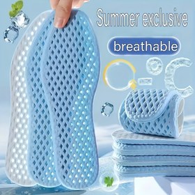 Resim 1 Çift Hafıza Köpüğü Tabanlık - Yaz Edisyonu, Yumuşak ve Serin, Nefes Alabilen Tasarım Üç Renk Seçeneği (EU35-42, 22.86-26.04 cm), Ayak Desteği ve Konfor için İdeal 