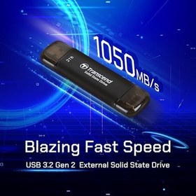 Resim Transcend 2TB USB/Type-C 10Gbps Taşınabilir Harici SSD TS2TESD310C - Siyah 