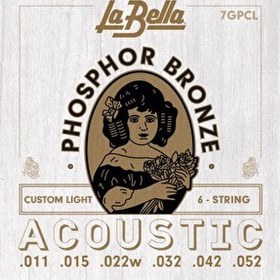 Resim La Bella 7GPCL Akustik Gitar Teli (11-52) 