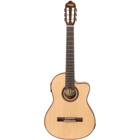Resim Valencia VC704CE Elektro Klasik Gitar - Masif Sedir Kapak (İleri Seviye) | Masif Sedir (Solid Cedar) Kapak, Cutaway Gövde, Profesyonel Preamp Sistemi ve Sıcak Ton Karakteri 