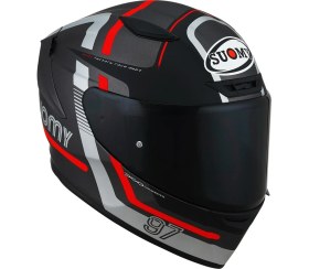 Resim Suomy Track-1 Kask Nınety Seven Gun Metal-Red 