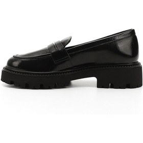 Resim Gönderi R Siyah Rugan Kalın Topuklu Hakiki Deri Loafer Ayakkabı Sıyah Rugan 