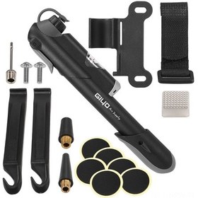 Resim Maiyame Gıyo Mini Bisiklet Pompa Seti: 120psı Manometreli, Presta-schrader Valfler İçin, Tamir Aksesuarlarıyla Plastik/metal 