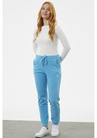Resim Beli Lastikli Jogger Eşofman Altı - Turkuaz 001 