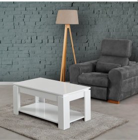 Resim Shelf Beyaz Orta Sehpa / Dikdörtgen Orta Sehpa 