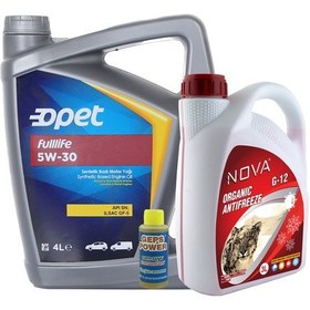 Resim Opet Fullife 5W-30 Motor Yağı 4 L + Kırmızı Antifriz 3 L 