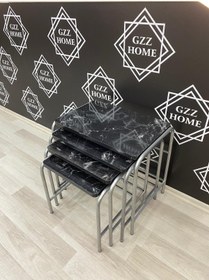 Resim GZZ 4 Lü Metal Ayak Zigon Sehpa 