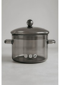 Resim Qerhome Borosilikat Cam Tencere 1.9 Lt Füme Şeffaf 