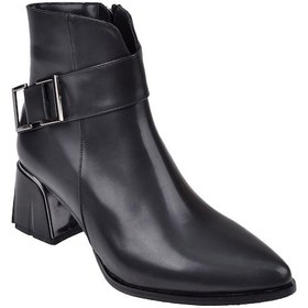 Resim Pullman Kalın Topuklu Sivri Burun Kadın Bot İz-402 Siyah Siyah 