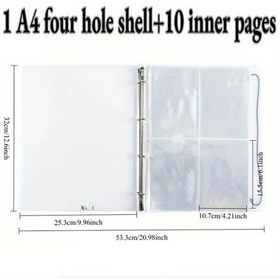 Resim Chuangyinshop A4 Pvc Kapak 10 Yapraklı Sayfalı Pp Dosya Şablon El İşi Scrapbook Klasörü 