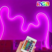 Resim Acosh Neon RGB LED Neon Işık Halatı Uzaktan Kumandalı - Yatak Odası, Oyun Odası ve Parti Dekoru için Esnek Renk Değiştiren USB ile Çalışan Neon Işık Şeridi (1-5m, Çok Renkli & Beyaz), Yatak Odası İçin Neon Tabela 