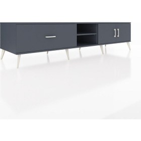 Resim Kronos Tv Ünitesi 2 Raflı Tek Çekmeceli 2 Kapaklı 220x59x51 Antrasit-antrasit Antrasıt/antrasıt - Antrasıt 