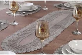 Resim Tropik Home Amerikan Servis Çeyizlik Tek Runner-çeyiz Runner Set, Sehpa Üstü Runner Gri Runner 